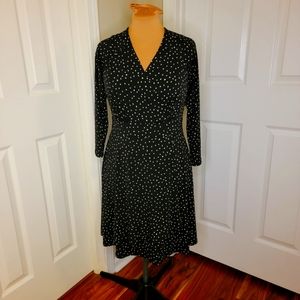 Karen Kane Large Faux-Wrap Polka Dot Dress